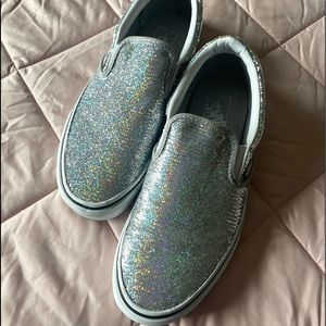 Women’s 9 Vans Holographic Sequin Slip On Sneakers